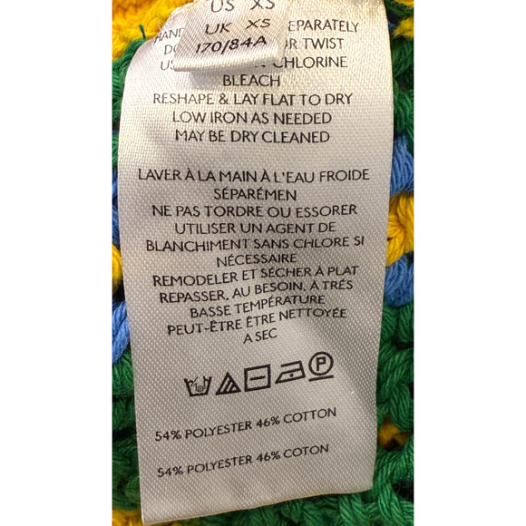 NEW FREE PEOPLE FP BEACH GREEN BLUE YELLOW DAYTON STRIPED PULLOVER SWEATER SZ XS - Picture 8 of 9